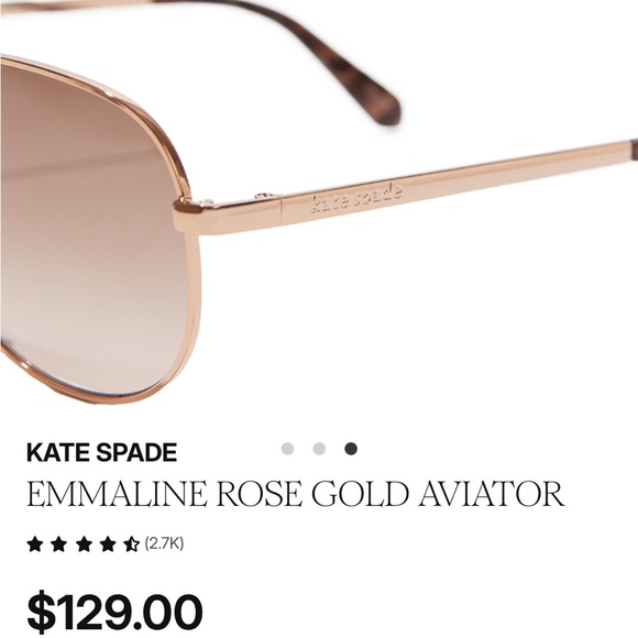 NEW Kate Spade Rose Gold Aviator Sunglasses
